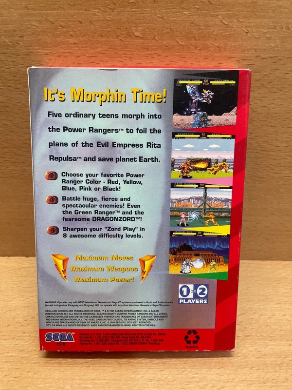 Jeu Sega Mighty Morphin Power Rangers — photo 2