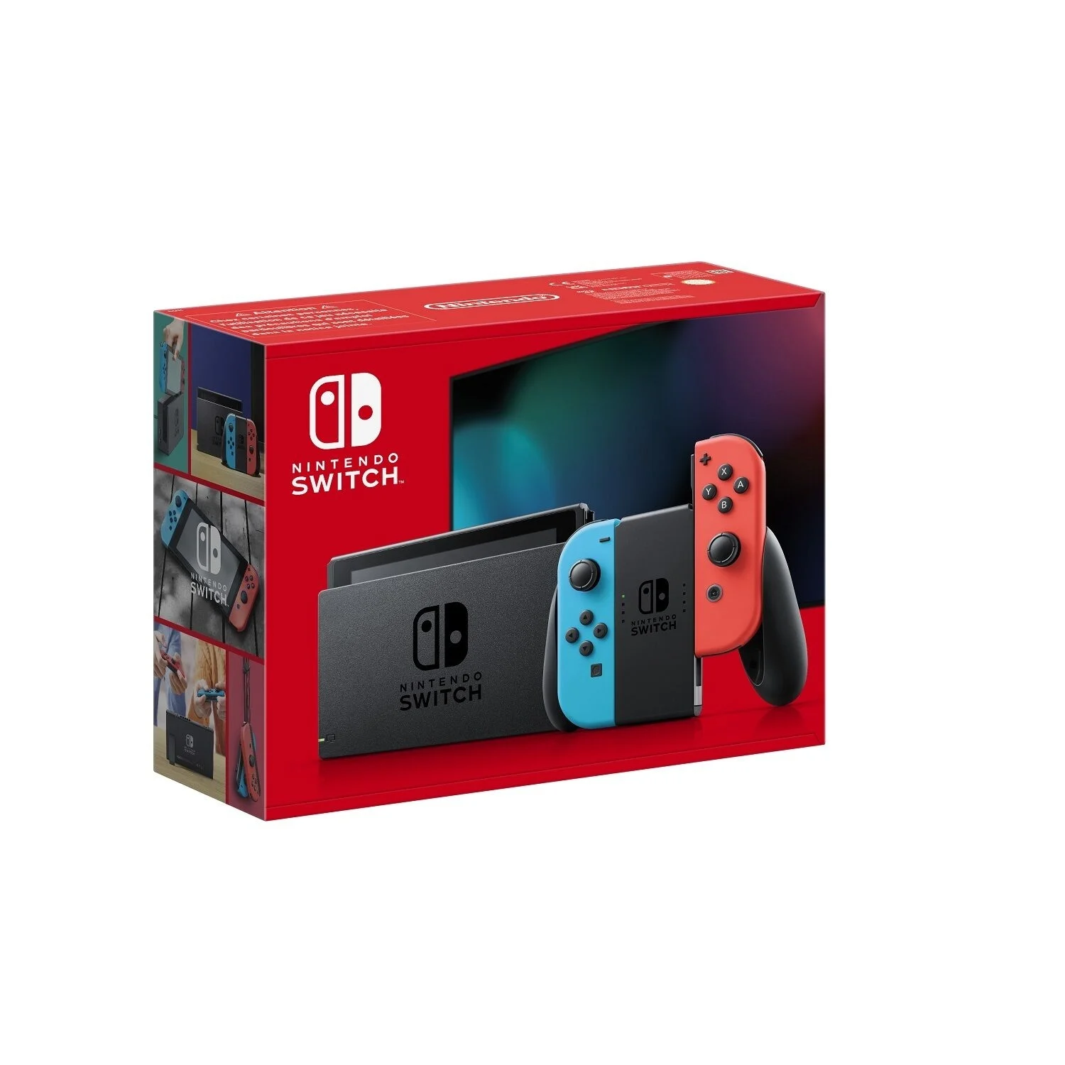 Nintendo Switch avec Joy-Con bleu néon et rouge néon