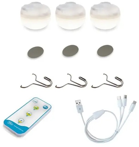 Newgarden Cherry Mini lot de 3 ampoules LED rechargeables sans fil