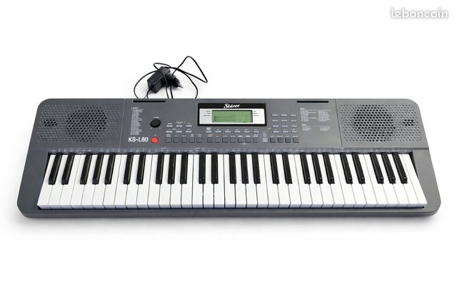 Clavier arrangeur Shiver KS-L80 61 touches avec haut-parleurs et adaptateur secteur