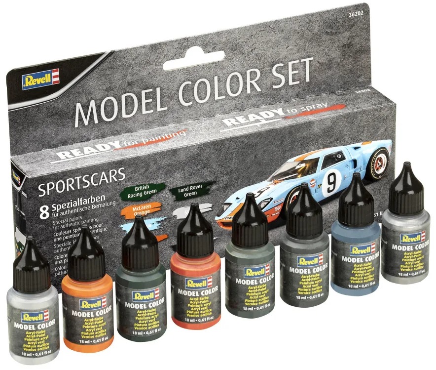 Revell Model Color Sportscar set peinture acrylique 8 x 18 ml 36202