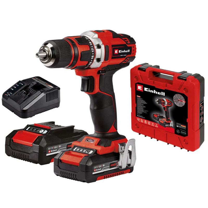 Einhell TC-AS 18 Li perceuse-visseuse 18V avec 2 batteries 4 Ah, chargeur et mallette