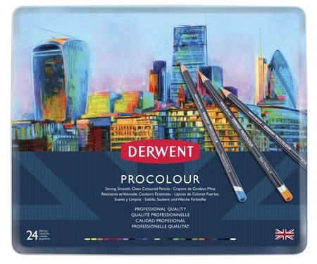 Crayons de couleur Derwent Procolour boîte métal 24 couleurs