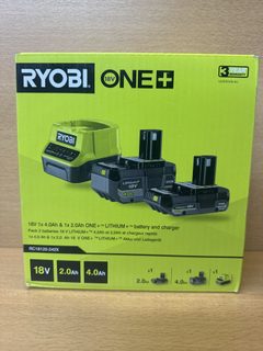 Kit Ryobi ONE+ RC18120-242X chargeur 18 V avec batteries 2 Ah et 4 Ah