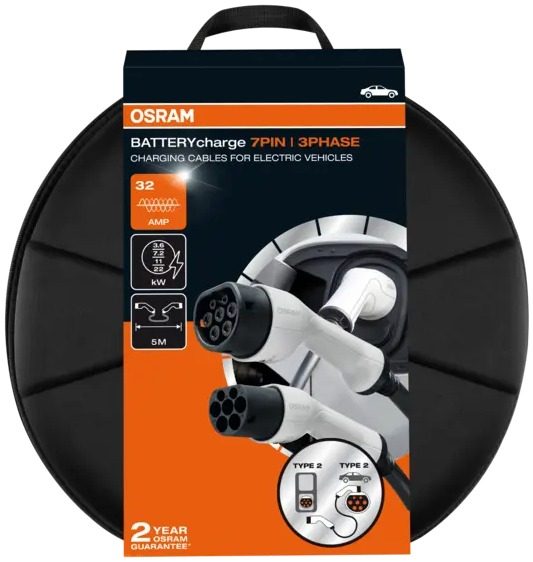 Câble de recharge voiture électrique OSRAM OCC23P05 Type 2 22 kW 5 m