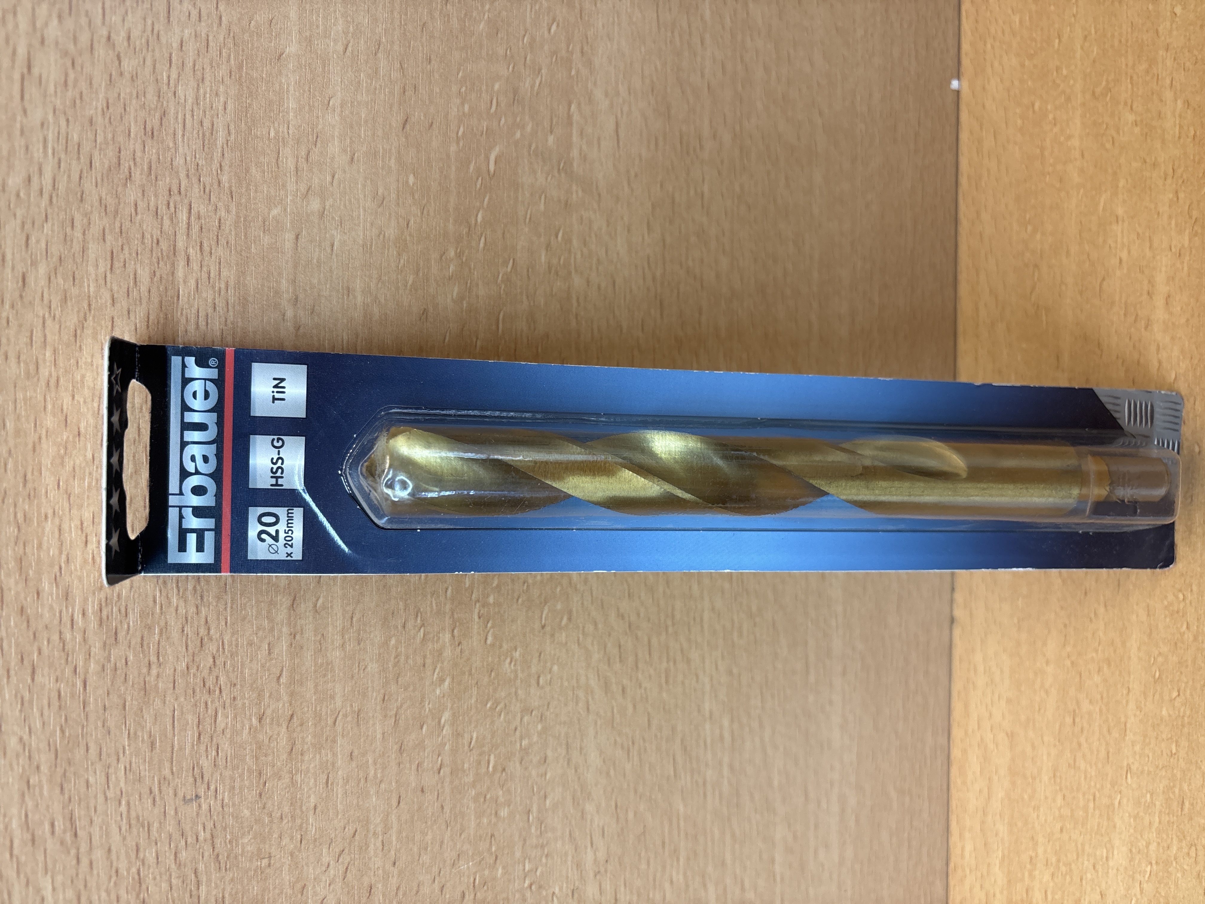 Foret métal Erbauer 20 x 205 mm HSS titane cylindrique