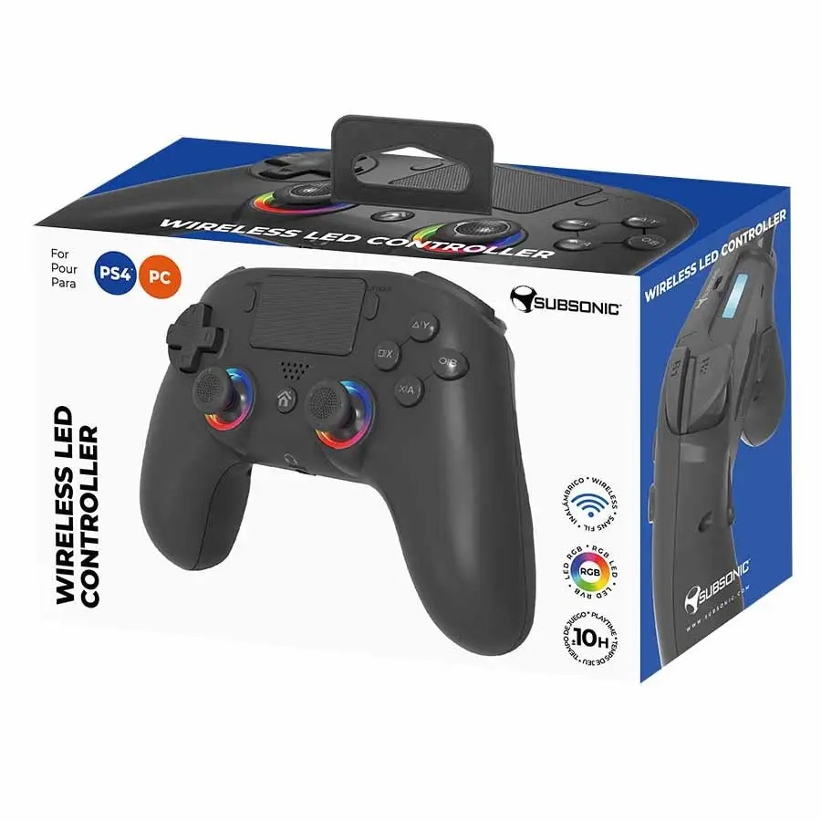 Manette sans fil Subsonic LED noire PS4 PC SA5639-1