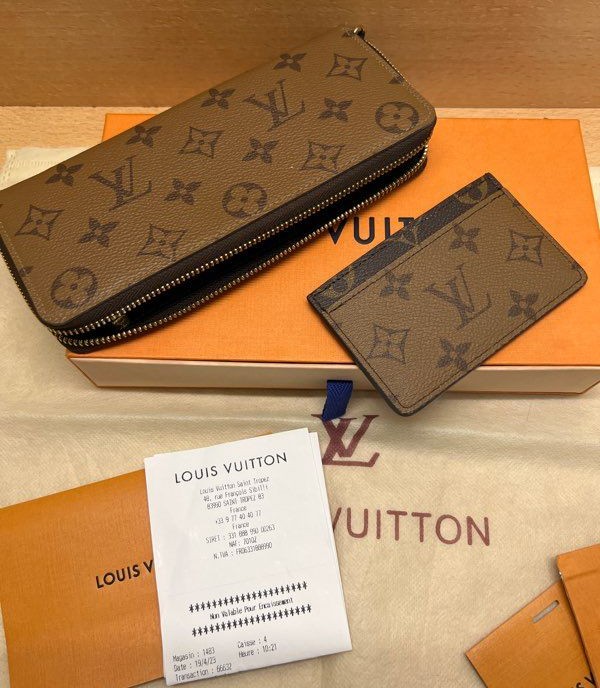 Ensemble Louis Vuitton portefeuille zippé et porte-cartes monogramme — photo 3