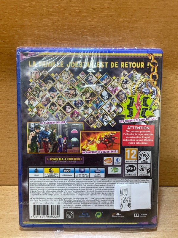 Jeu PS4 Jojo’s Bizarre Adventure neuf — photo 2