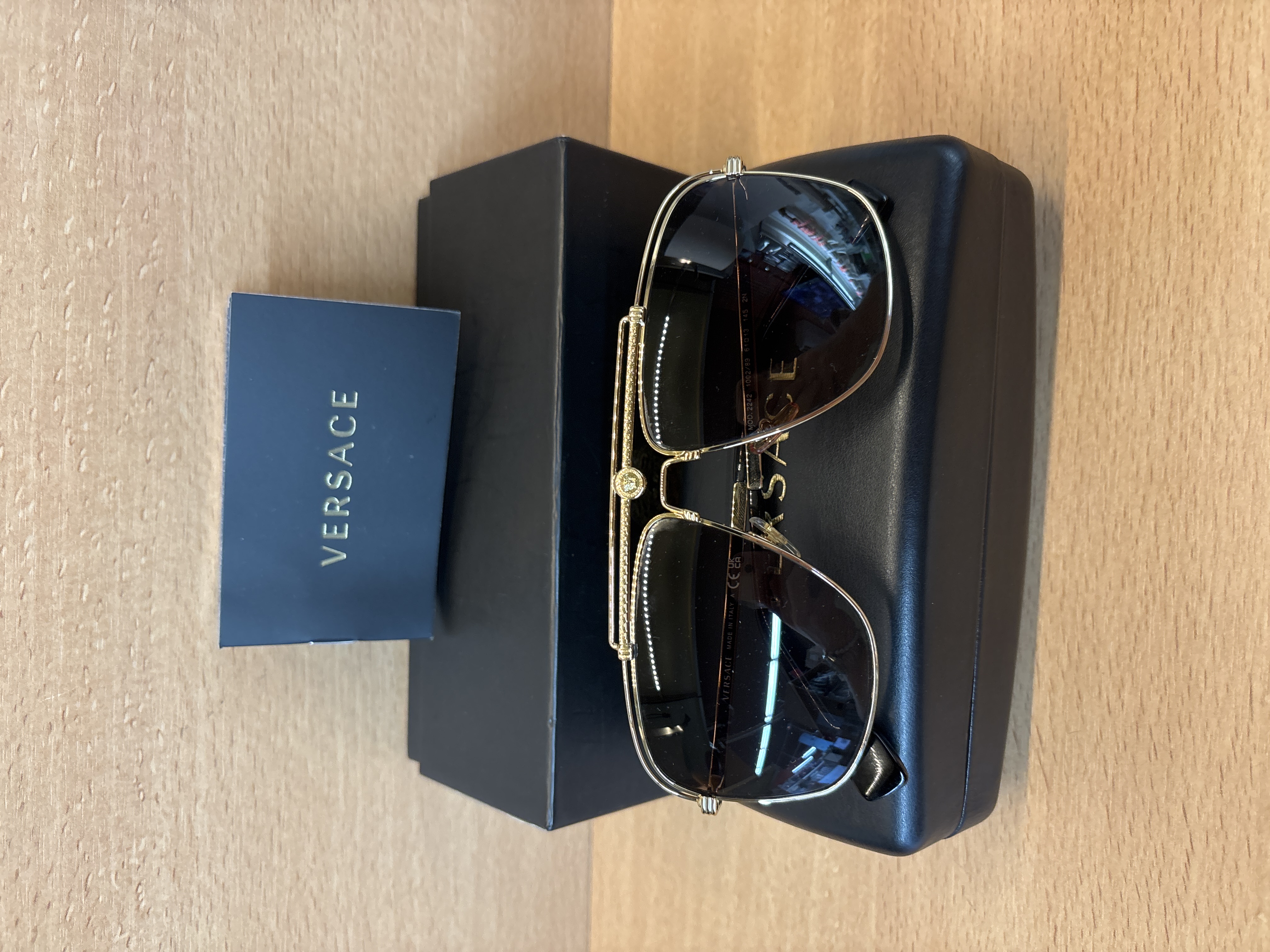 Lunettes de soleil Versace 2242 1002/89 aviateur dorées
