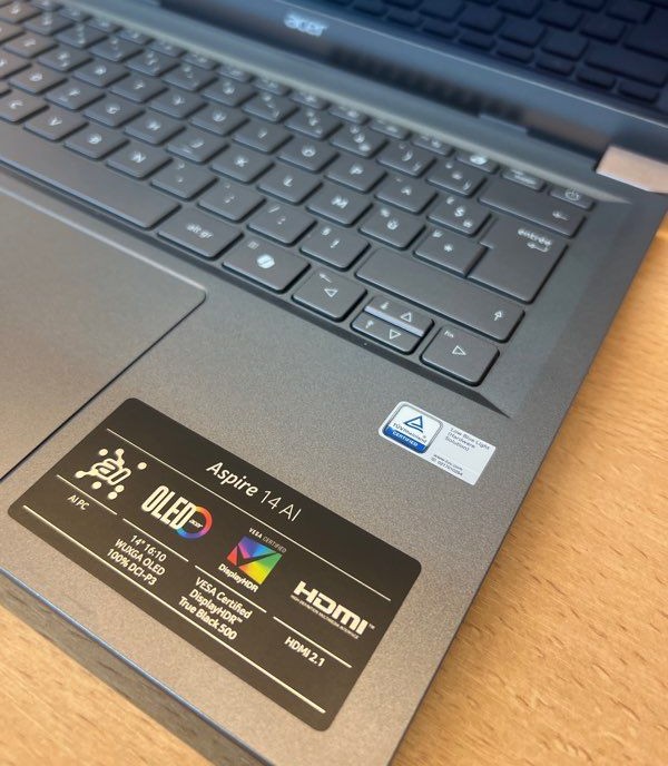 PC portable Acer Aspire 14 AI A14-52M Core Ultra 7 16 Go 512 Go OLED — photo 2