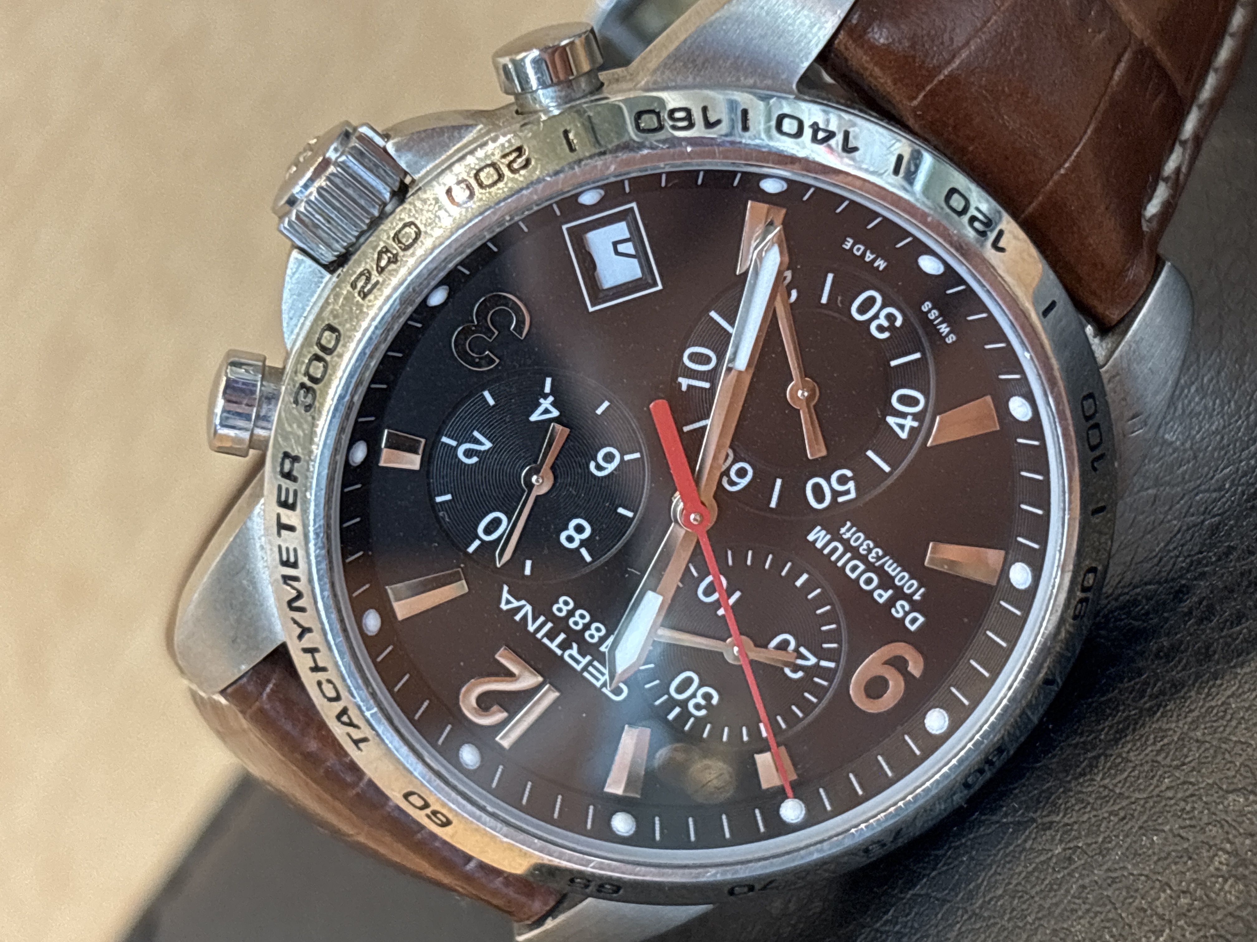 Montre chronographe Certina DS Podium bracelet cuir