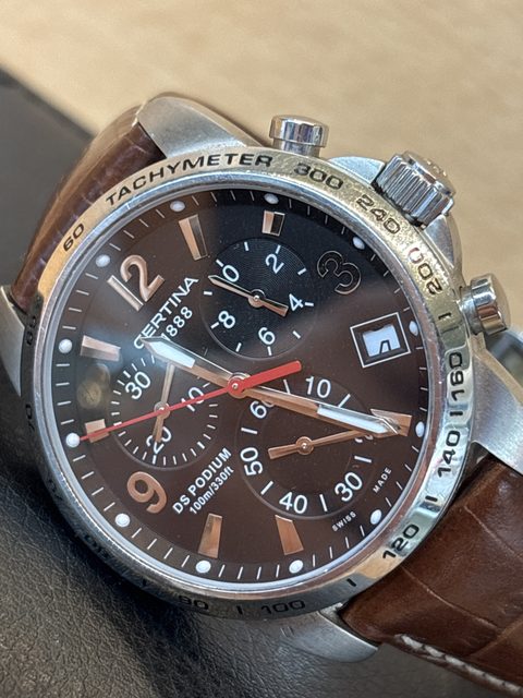 Montre chronographe Certina DS Podium bracelet cuir