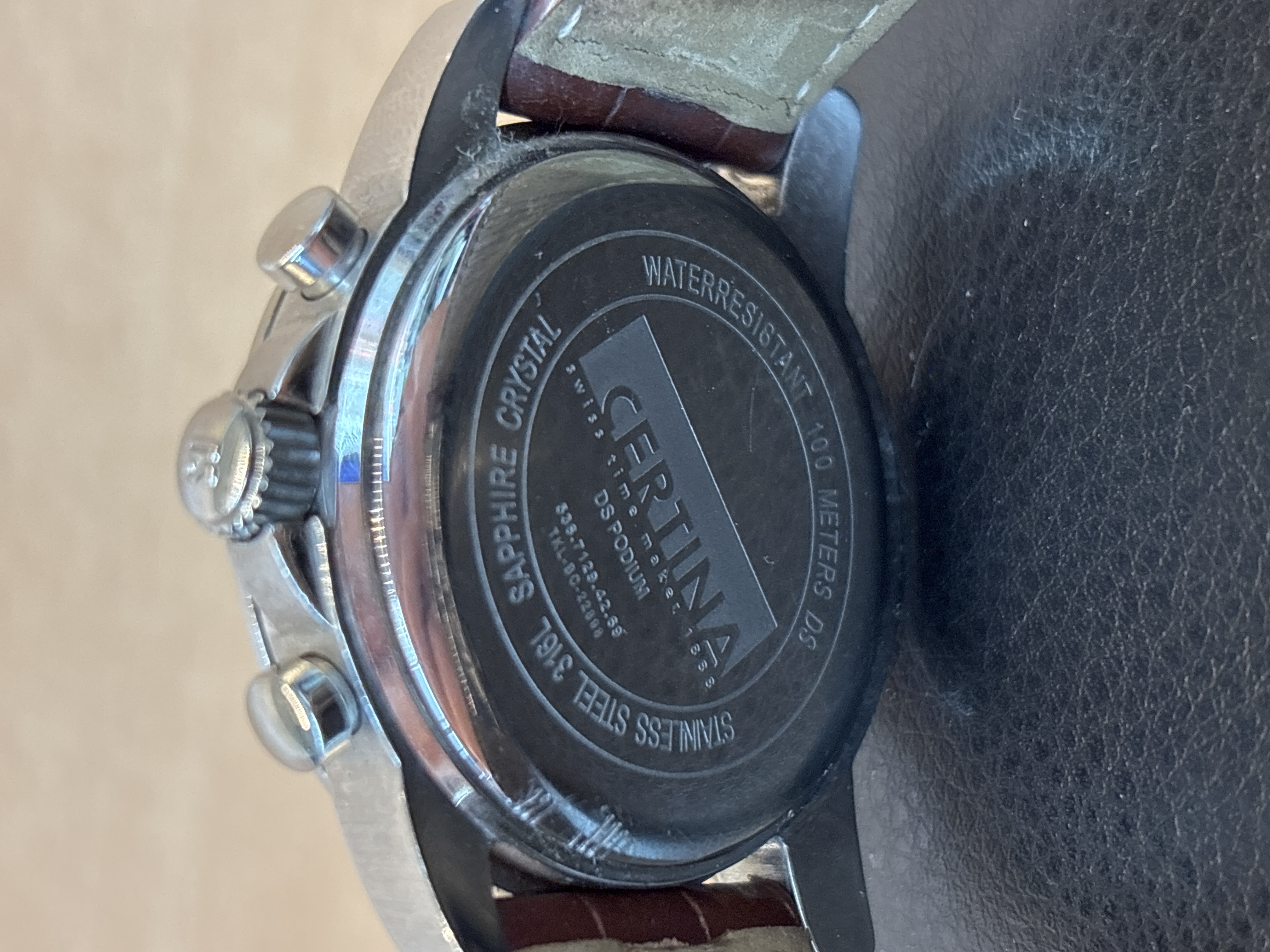 Montre chronographe Certina DS Podium bracelet cuir — photo 3