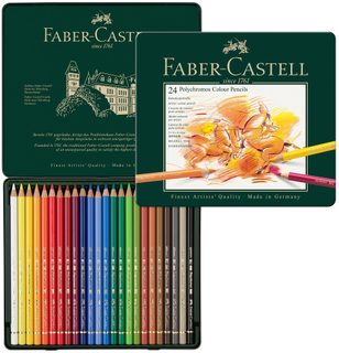 Faber-Castell Polychromos 24 crayons de couleur en boîte métal