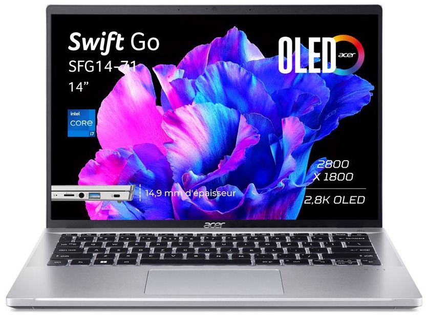 PC portable Acer Swift Go 14 SFG14-71-76TB i7 16 Go 512 Go SSD