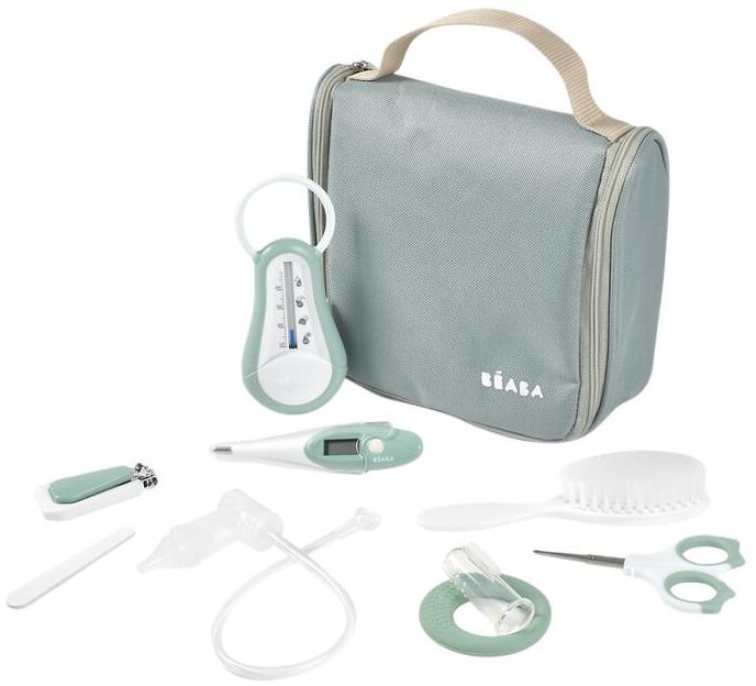 Béaba trousse de soin nomade 9 accessoires vert sauge