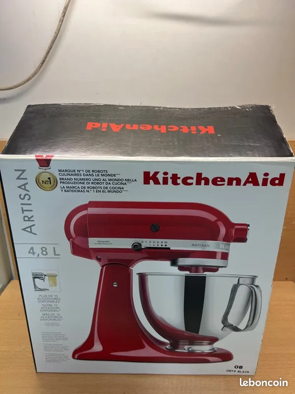 Robot pâtissier KitchenAid Artisan 4,8 L noir
