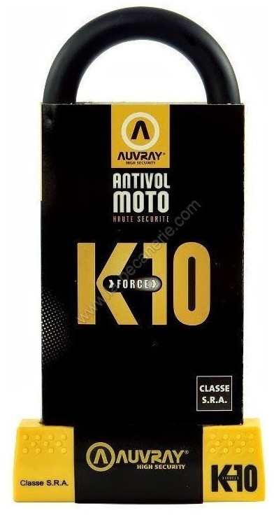 Antivol U Auvray K10 jaune maxi 85 x 310 mm