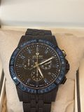 Montre chronographe Louis XVI édition limitée noire et bleue — photo 2