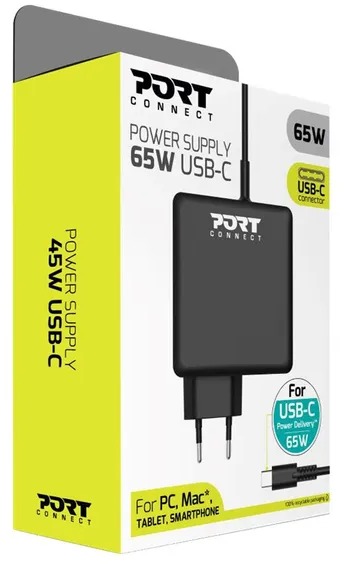 Port Connect 900097B-EU chargeur USB-C 65 W pour PC portable tablette smartphone