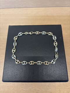Bracelet en or 9 carats maille grain de café 22 cm 4,6 g