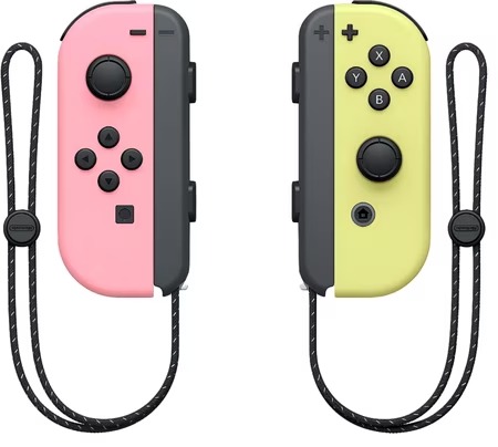Paire de manettes Joy-Con Nintendo Switch rose pastel jaune pastel
