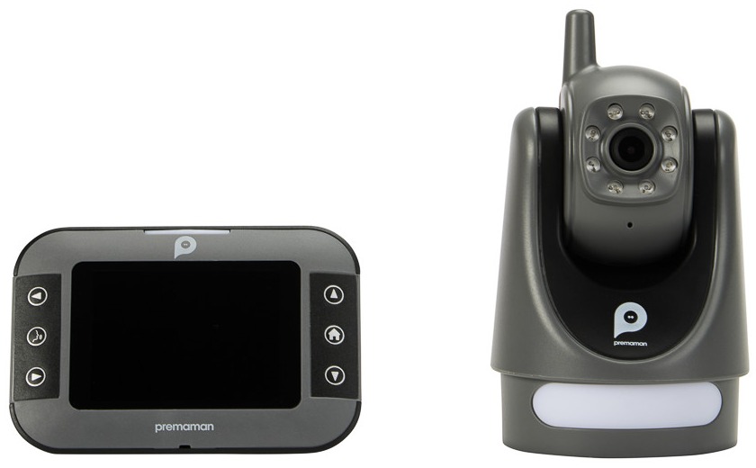 Babyphone vidéo Prémaman Buddy Motion gris avec caméra rotative