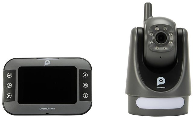 Babyphone vidéo Prémaman Buddy Motion gris avec caméra rotative