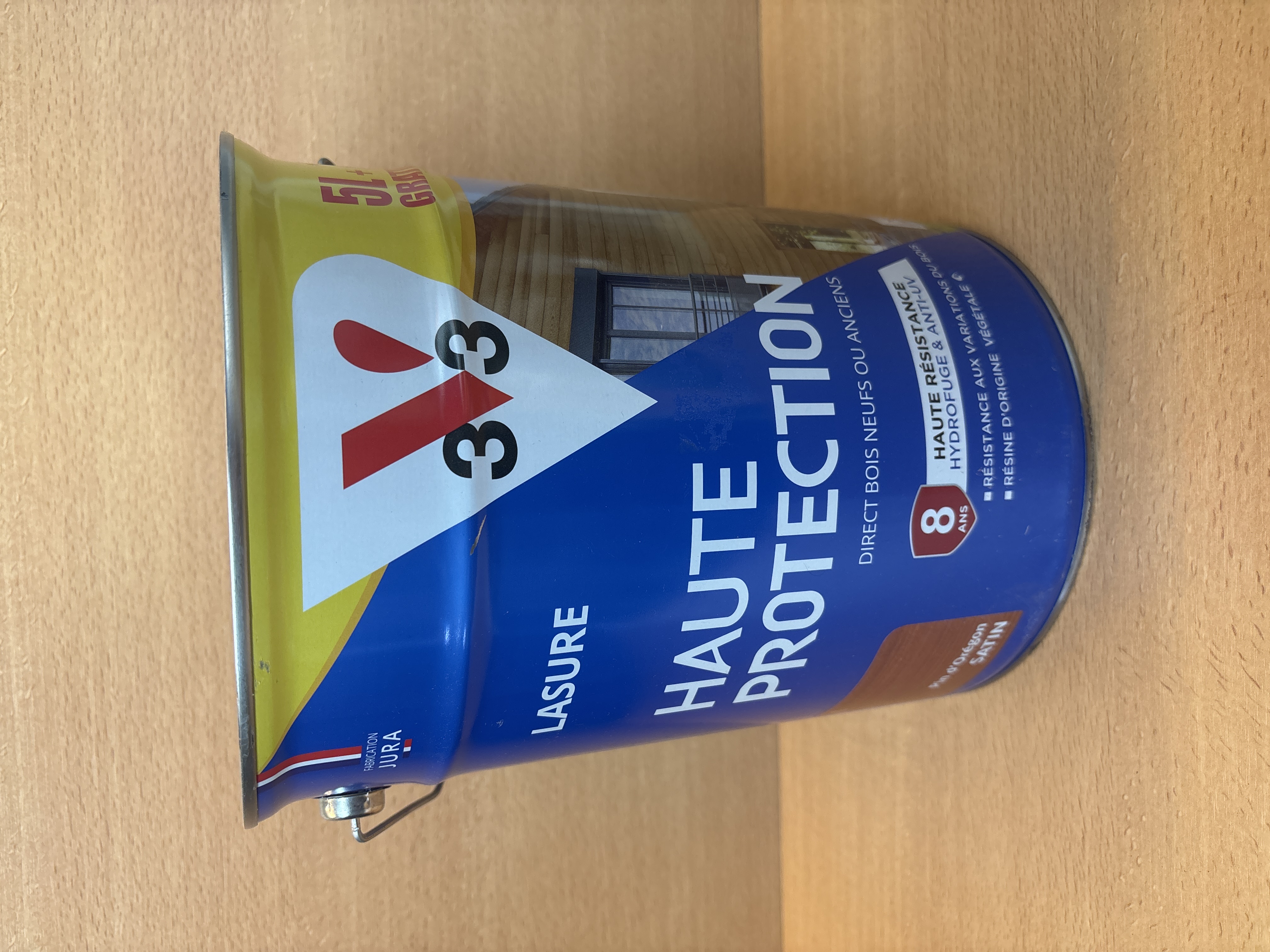 V33 Lasure haute protection 8 ans satin pin d'Orégon 6 L
