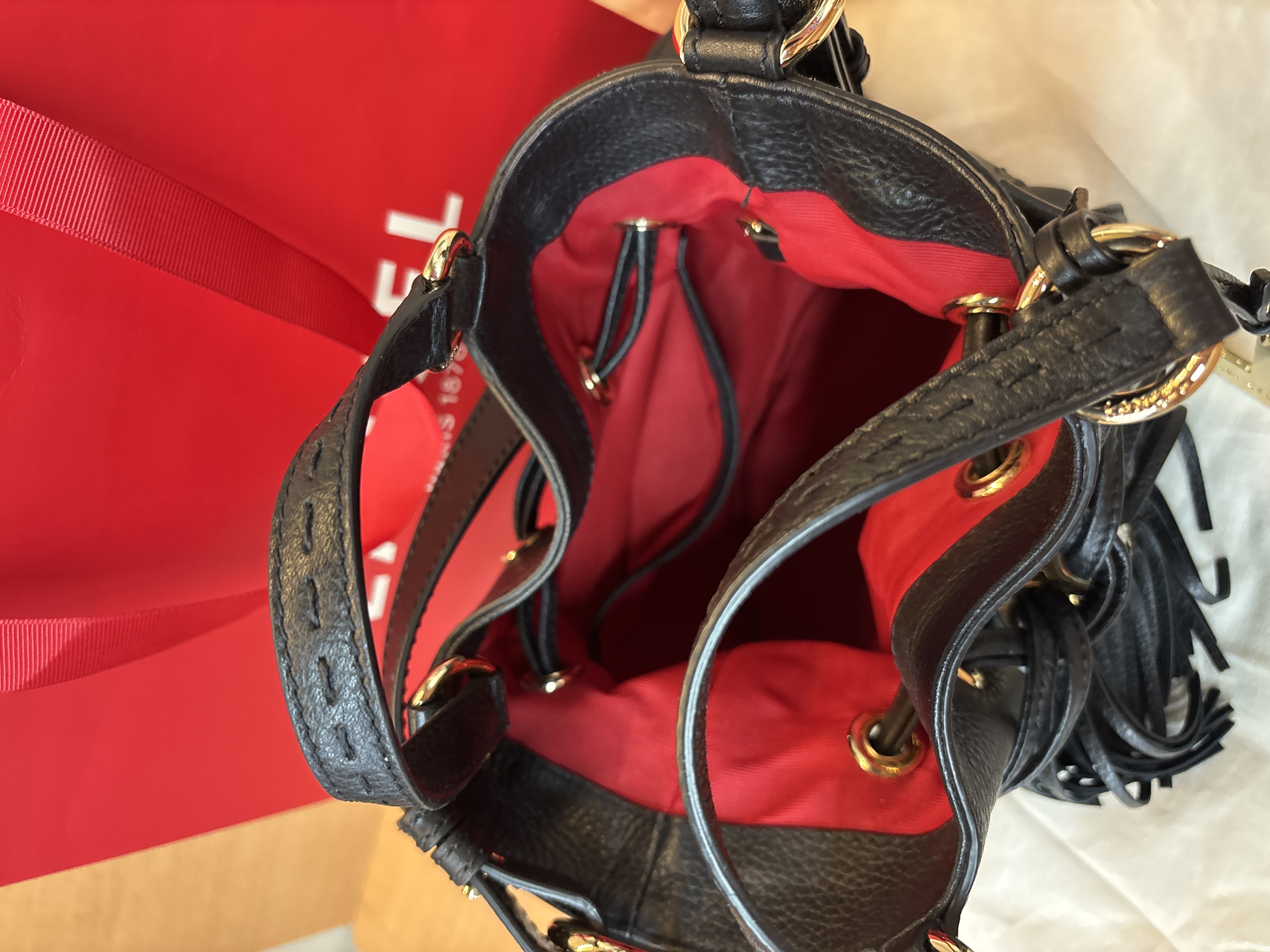 Sac seau Lancel Premier Flirt S en cuir grainé noir — photo 3