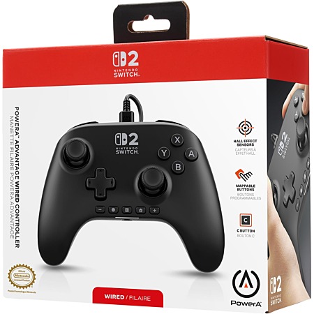 Manette filaire PowerA Advantage noire pour Nintendo Switch 2