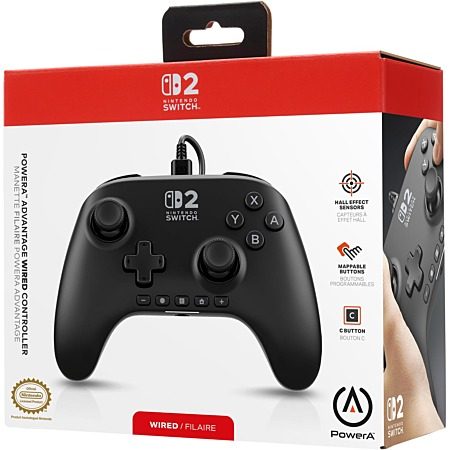 Manette filaire PowerA Advantage noire pour Nintendo Switch 2