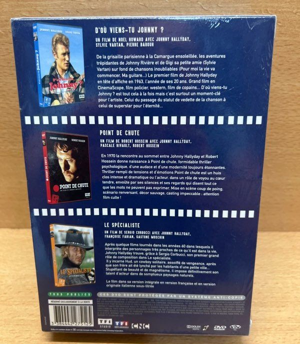 Coffret DVD Johnny Hallyday 3 films cultes neuf sous blister — photo 2