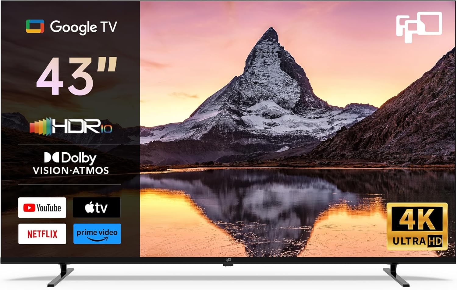 TV 43 pouces FPD 4K UHD Google TV Dolby Vision HDR
