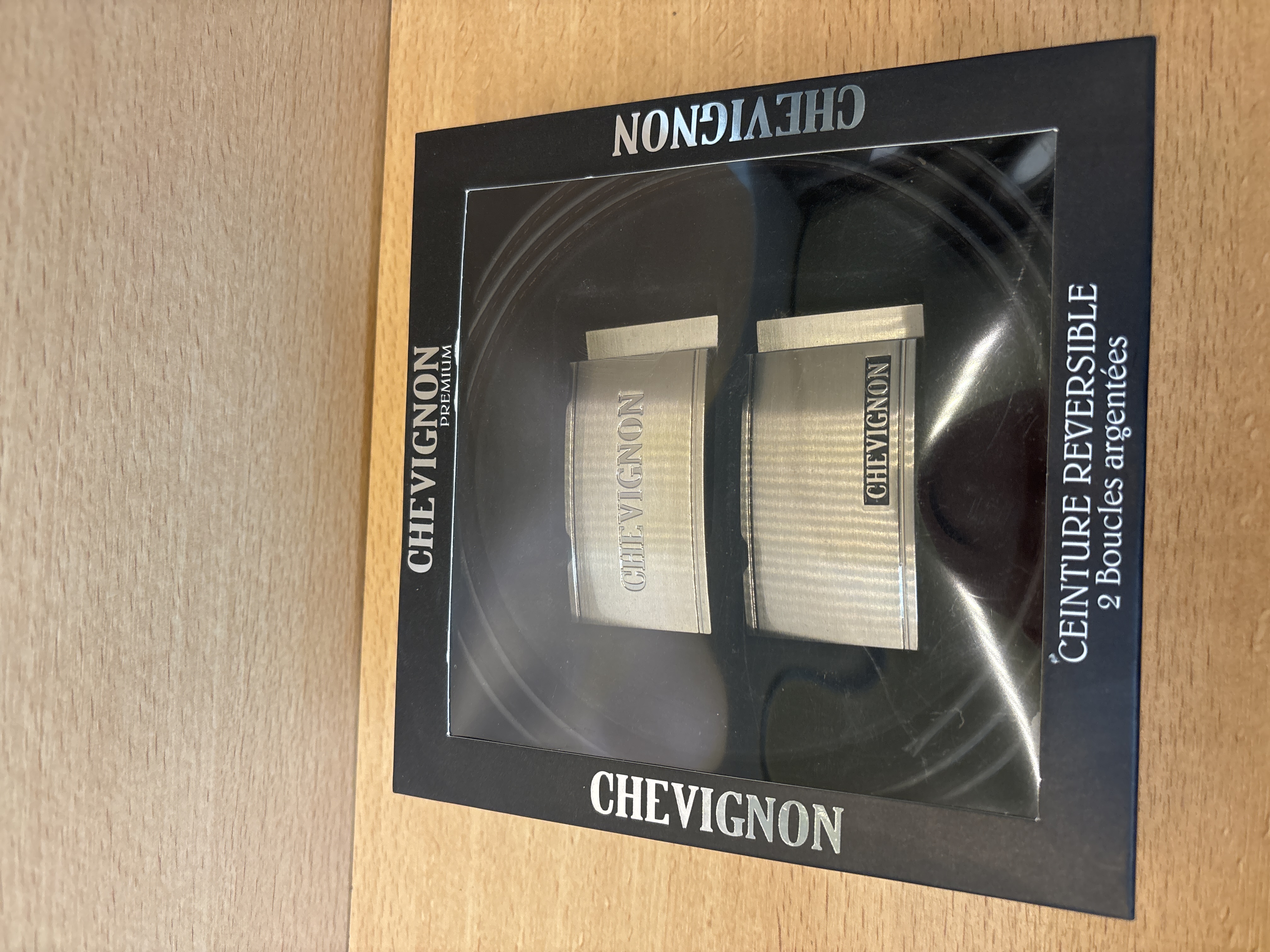 Ceinture réversible Chevignon ajustable T36 à T52 2 boucles argentées