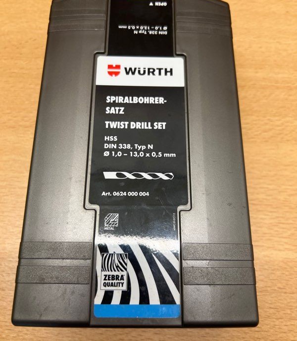 Coffret forets métal Würth Zebra HSS 1 à 13 mm
