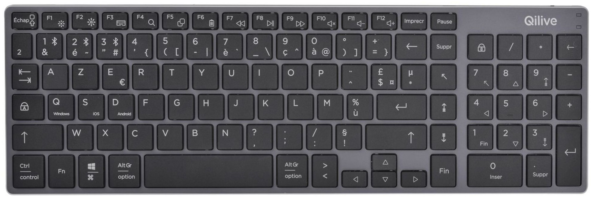 Clavier sans fil silencieux QILIVE Q3493 AZERTY noir