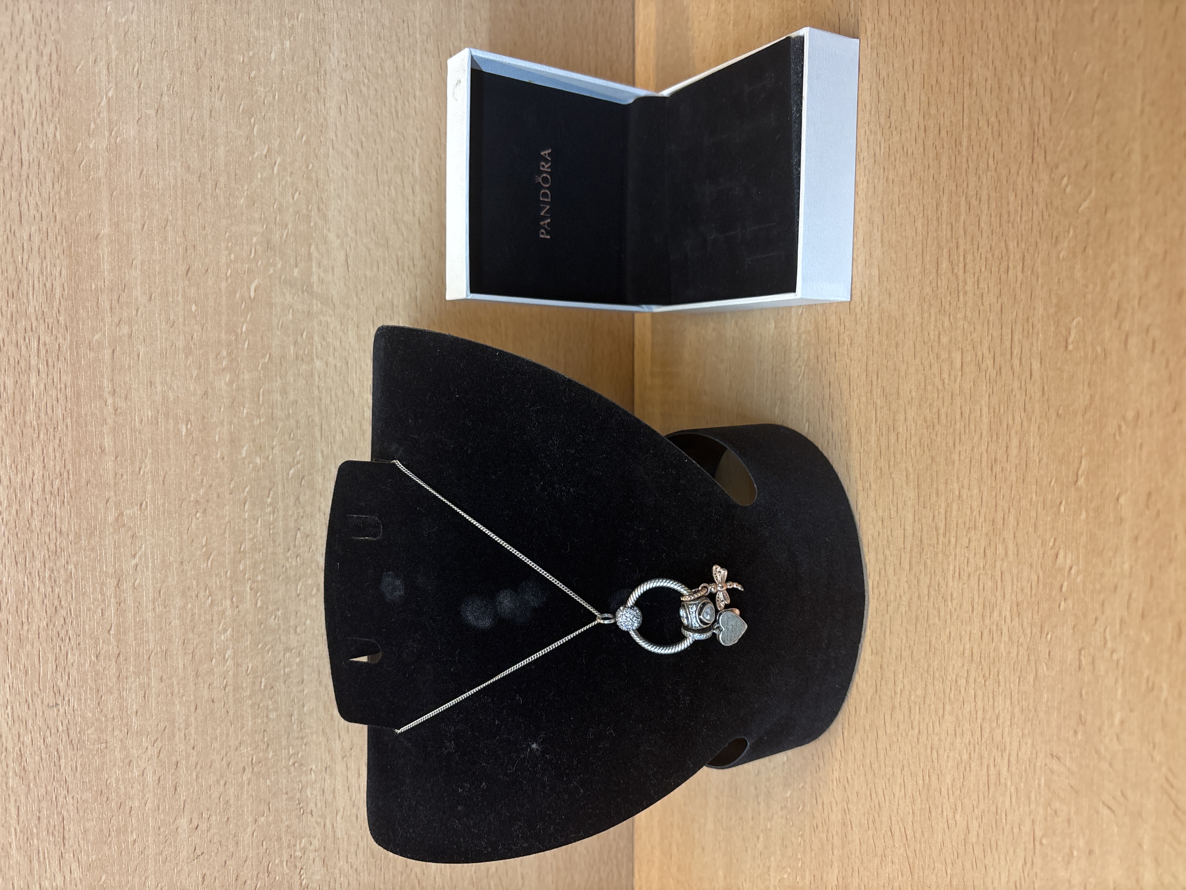 Collier Pandora argent 925 avec pendentif cercle et charms