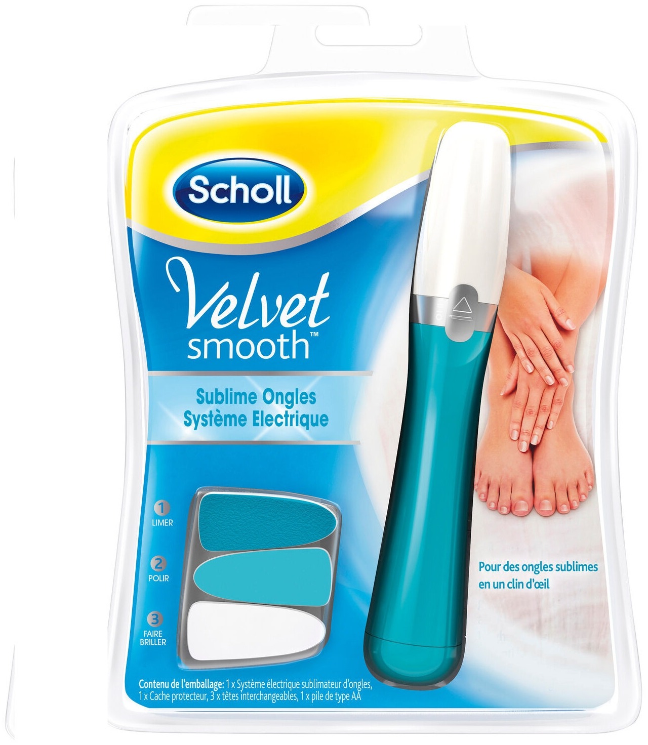 Scholl Velvet Smooth Sublime Ongles système électrique 3 en 1