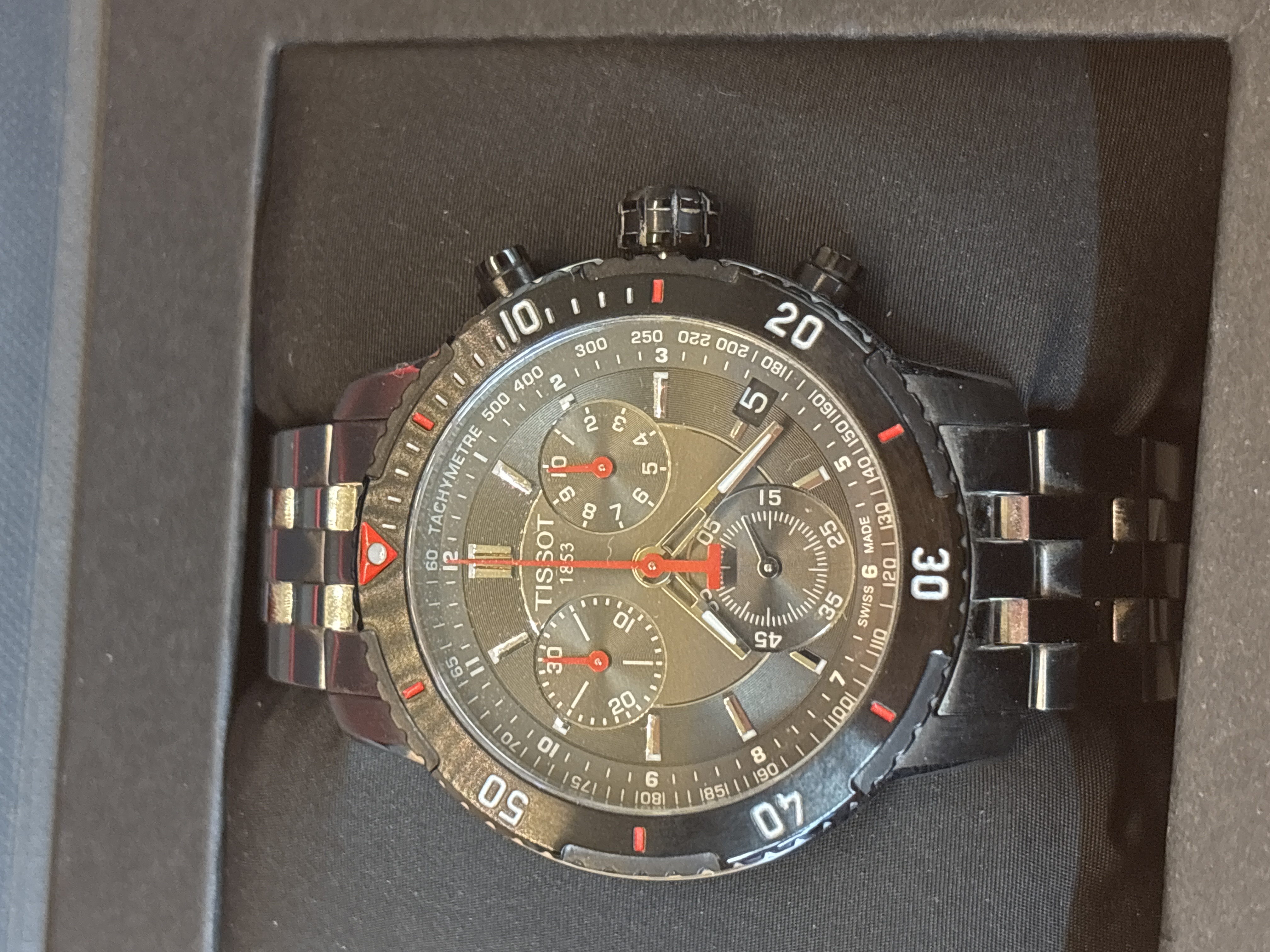 Montre chronographe Tissot PRS 200 noire avec boîte — photo 2