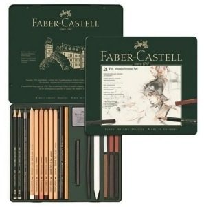 Set de crayons Faber-Castell Pitt Monochrome boîte métal 21 pièces