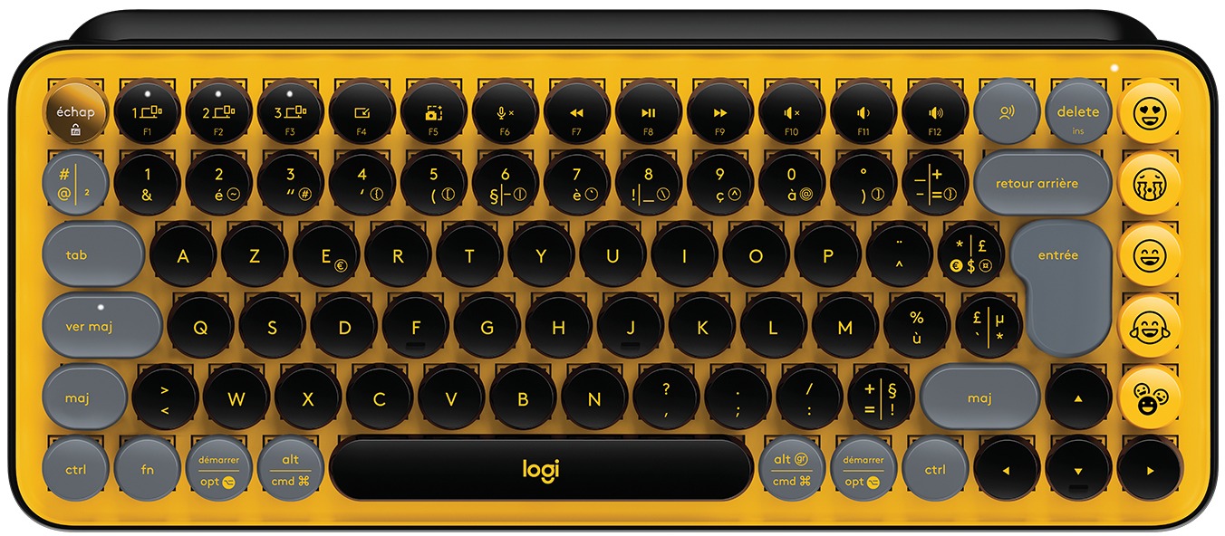 Clavier Logitech POP Keys Blast jaune AZERTY sans fil mécanique