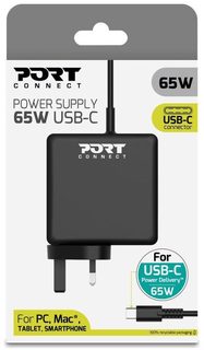 Chargeur USB-C Port Designs Connect 900097-UK 65W noir