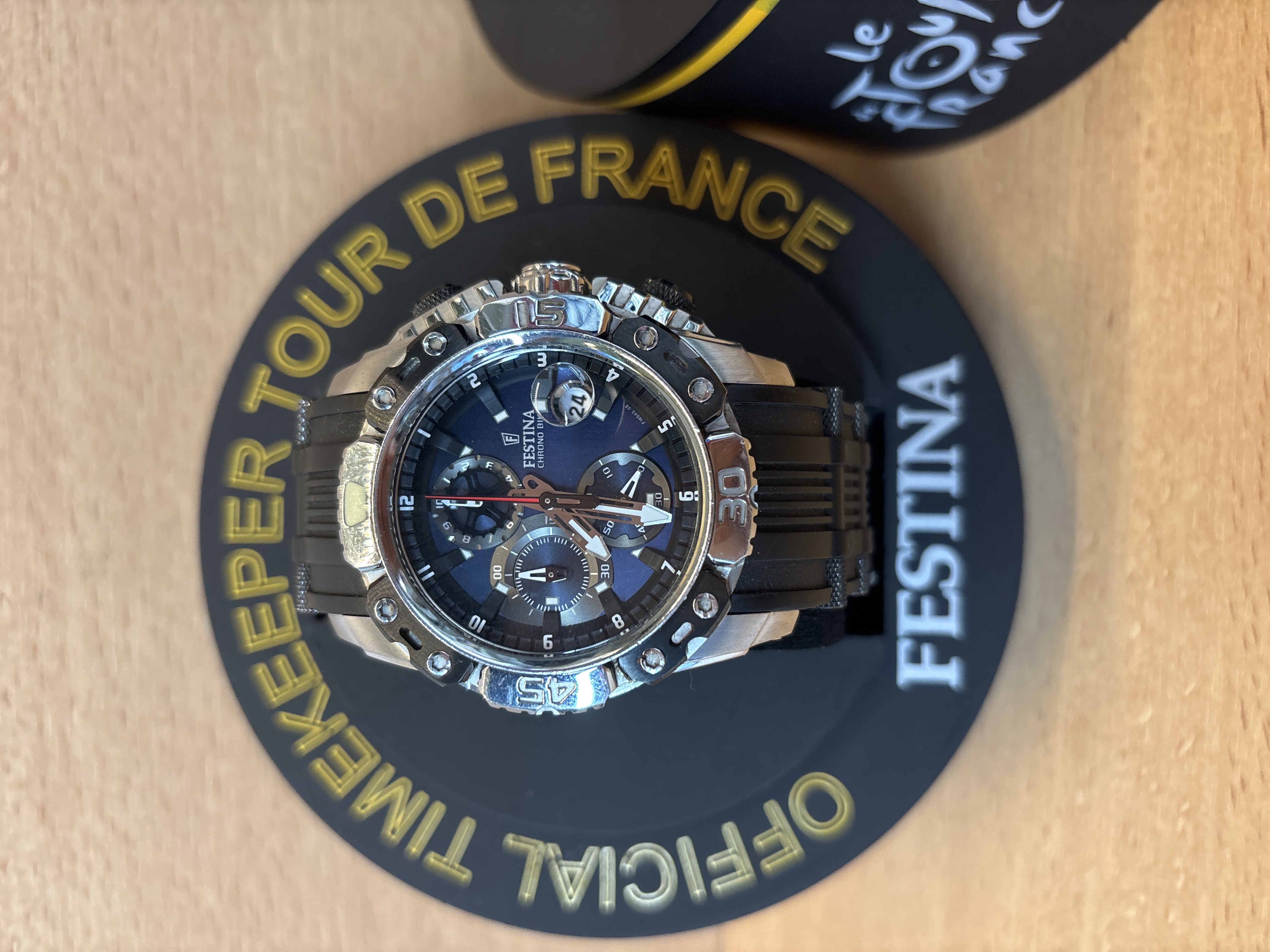 Montre Festina Chrono Bike cadran bleu bracelet silicone noir — photo 2