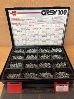Coffret vis à tôle Würth ORSY 100 DIN 7981 tête bombée cruciforme acier zingué