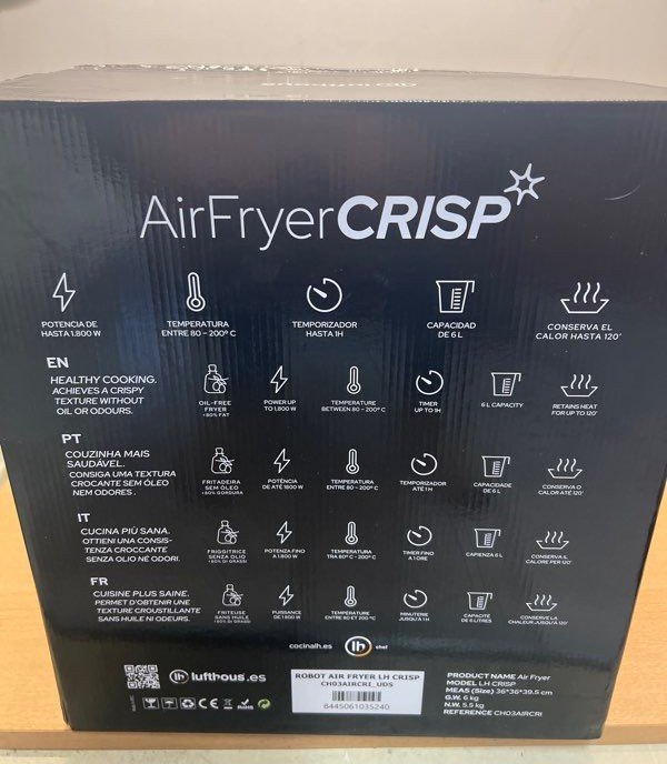Friteuse à air Lufthous Air Fryer Crisp 6 L neuve — photo 3