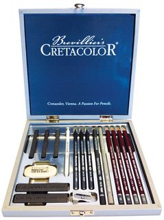 Cretacolor Silver Box coffret dessin graphite 17 pièces