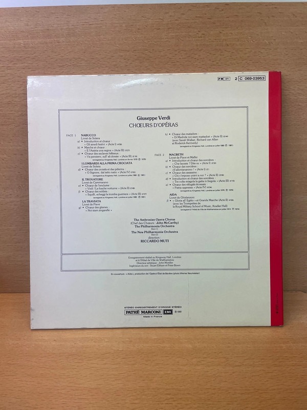 Vinyle Riccardo Muti Verdi Chœurs d’Opéras — photo 2