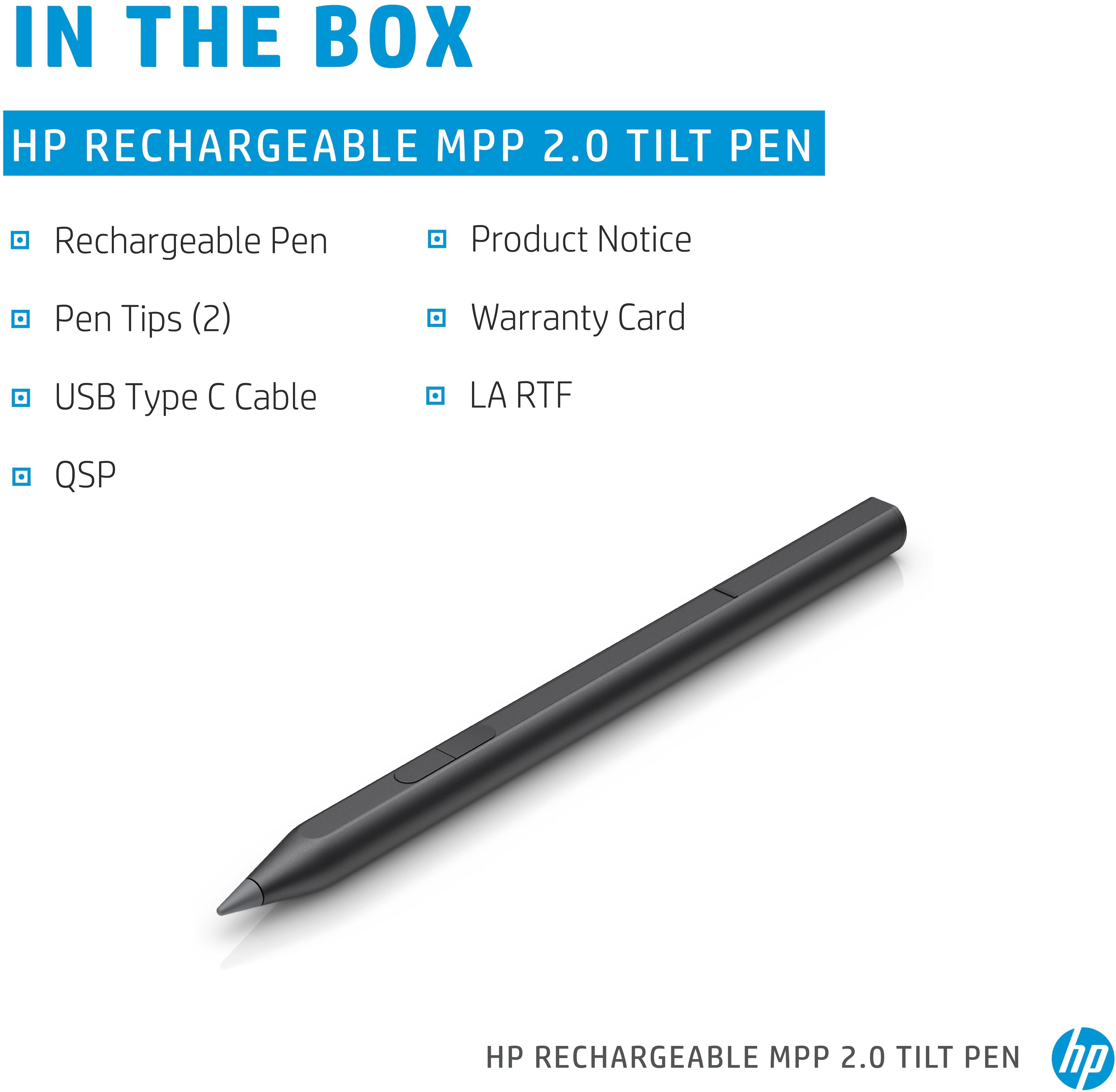 Stylet HP rechargeable MPP 2.0 Tilt noir